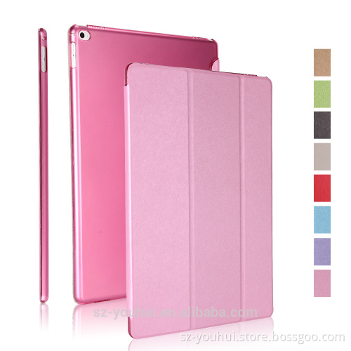 Factory Price Silk Texture Ultra Slim Tripled Folding Flip Cover Smart Auto Wake Up Case For iPad Pro Tablet